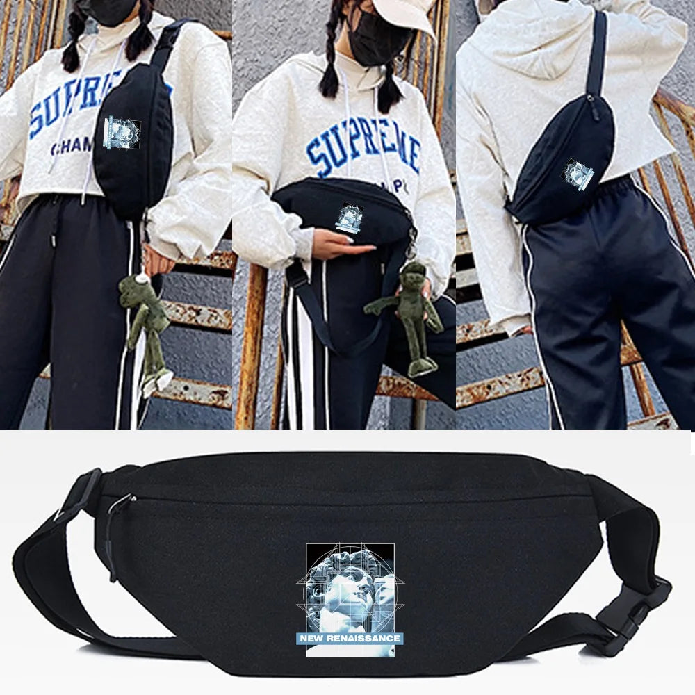 Print Waist Bag Sports Shoulder Bag Casual Travel Fanny Packs
