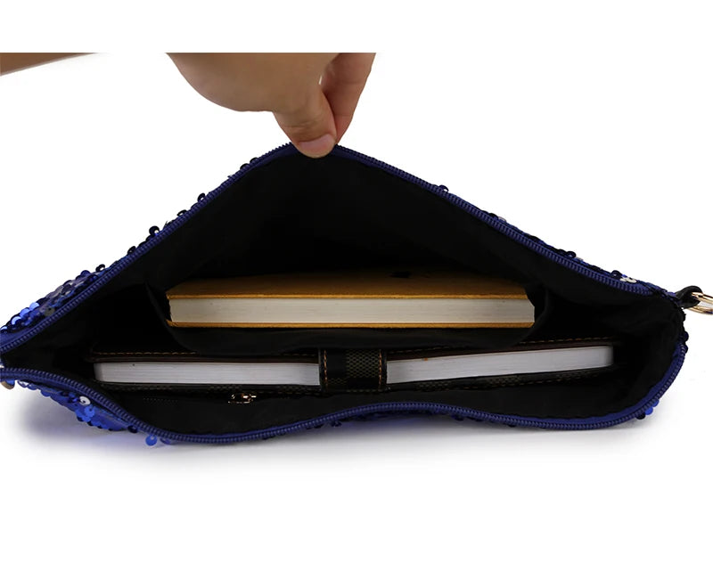 Gradient Sequins Dazzling Envelope Crossbody Bag Handbag Totes