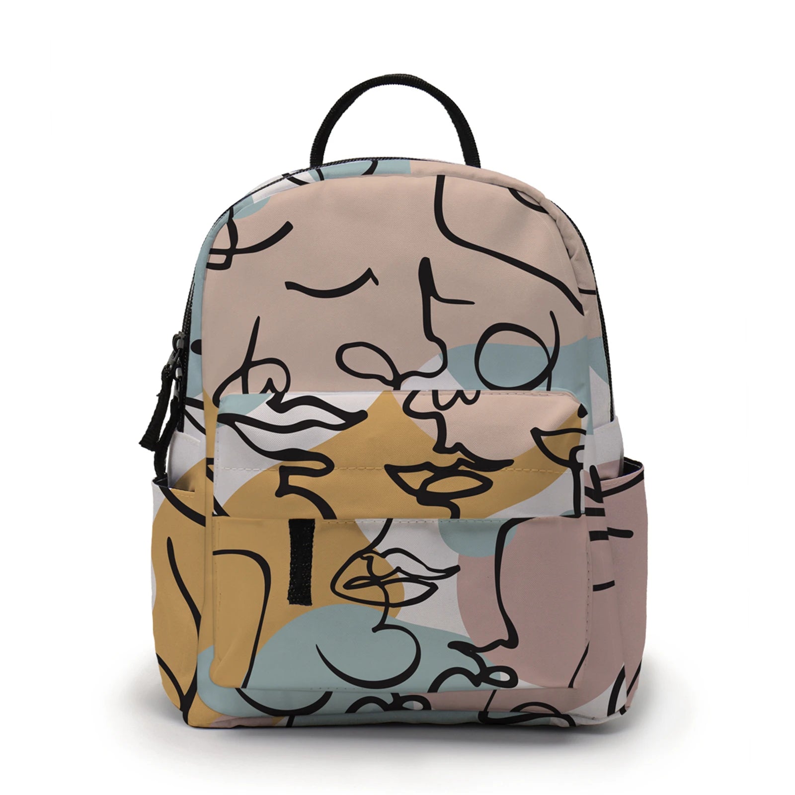 Deanfun Abstract Face Shoulder Bag Mini Backpack Girls School Bags DMNSB-31