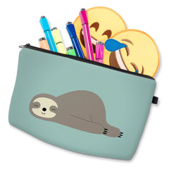 Sloth Printing Waterproof Pencil Pouch Makeup Travel Bag