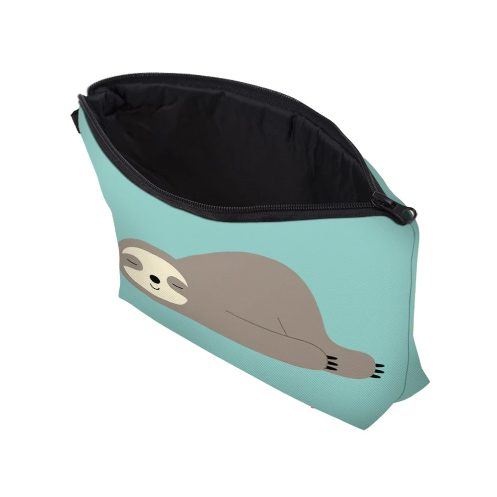 Sloth Printing Waterproof Pencil Pouch Makeup Travel Bag