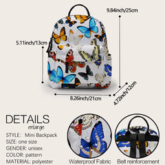 Deanfun Butterfly Mini Backpack Waterproof School Bags for Women
