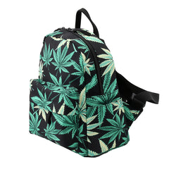 Green Hemp Mini Backpack for Women - Waterproof 3D Printed Backpack