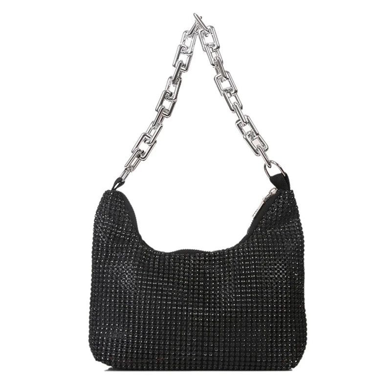 Delicate Chain Underarm Bag Diamonds Handbag Evening Clutch Bag