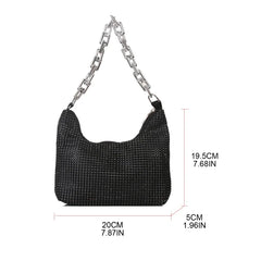 Delicate Chain Underarm Bag Diamonds Handbag Evening Clutch Bag