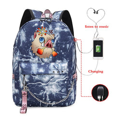 Demon Slayer Anime School Bags Canvas Backpack Laptop Bag