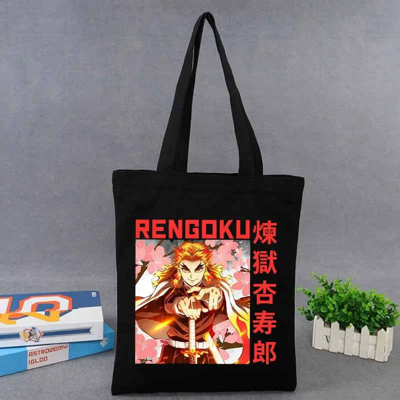 Demon Slayer Rengoku Ky?jur? Bag Tote Canvas Purses Handbags