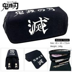 Demon Slayer Kimetsu no Yaiba Anime Canvas Purse Long Wallet Pen Case