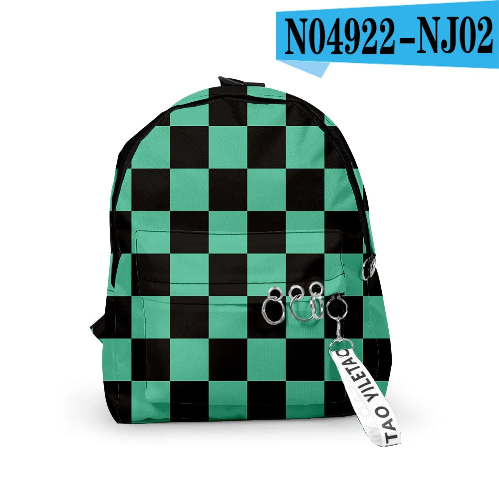 Demon Slayer Backpack School Bag 3D Pattern Rucksack Student Travel Laptop Mochi