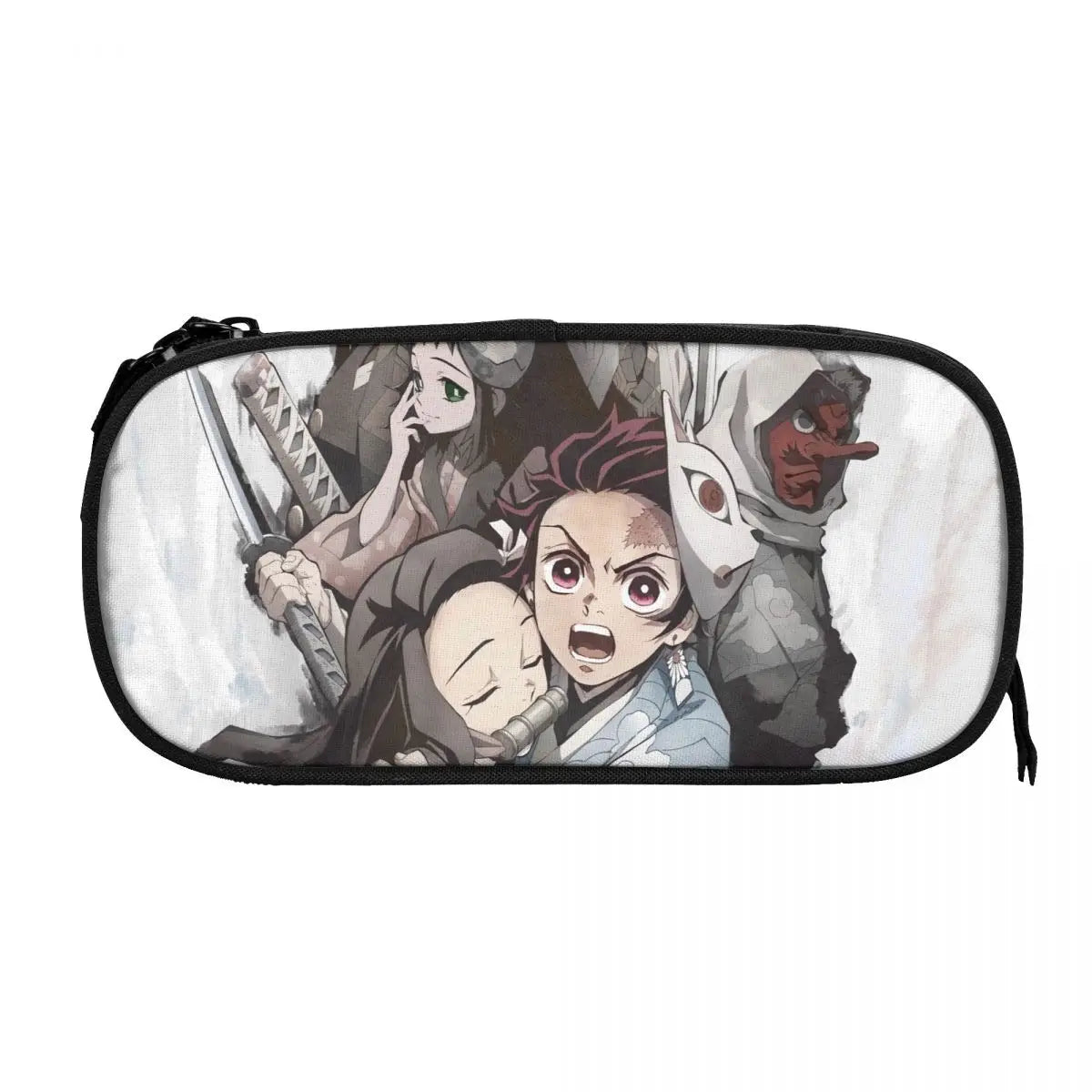 Demon Slayer Pen Box Student School Anime Zipper Pen Bag Child Stationery Bag