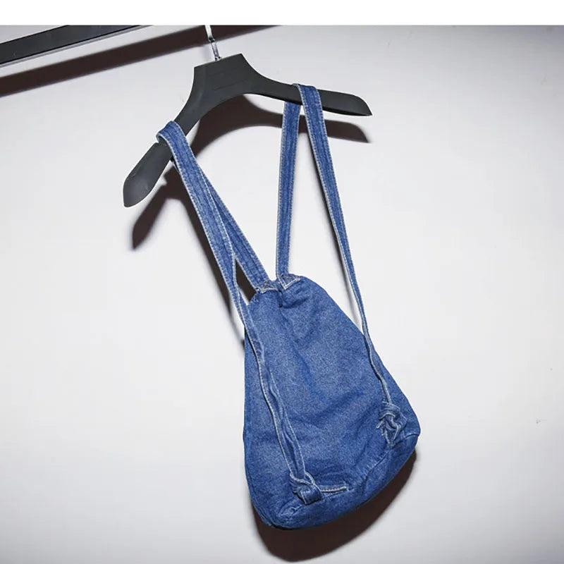 Denim Camp Bag Vintage Style Jeans Backpacks Bags Large Size School Bags