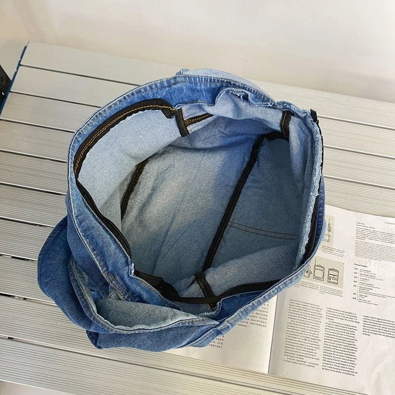 Denim Women's Shoulder Bag Large Capacity Solid Tooling