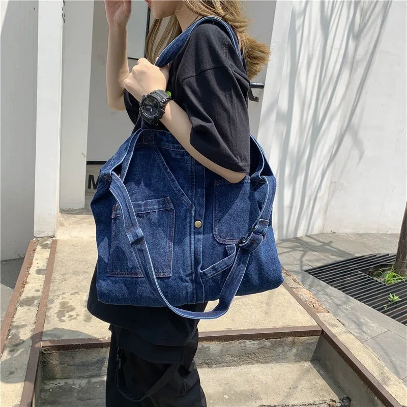 Denim Shoulder Hand Bag for Women, Crossbody Casual Jeans Bag