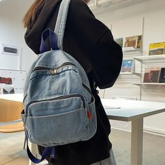 Denim Women Backpack High Capacity for Teenager Girls Backpack Female Rucksack