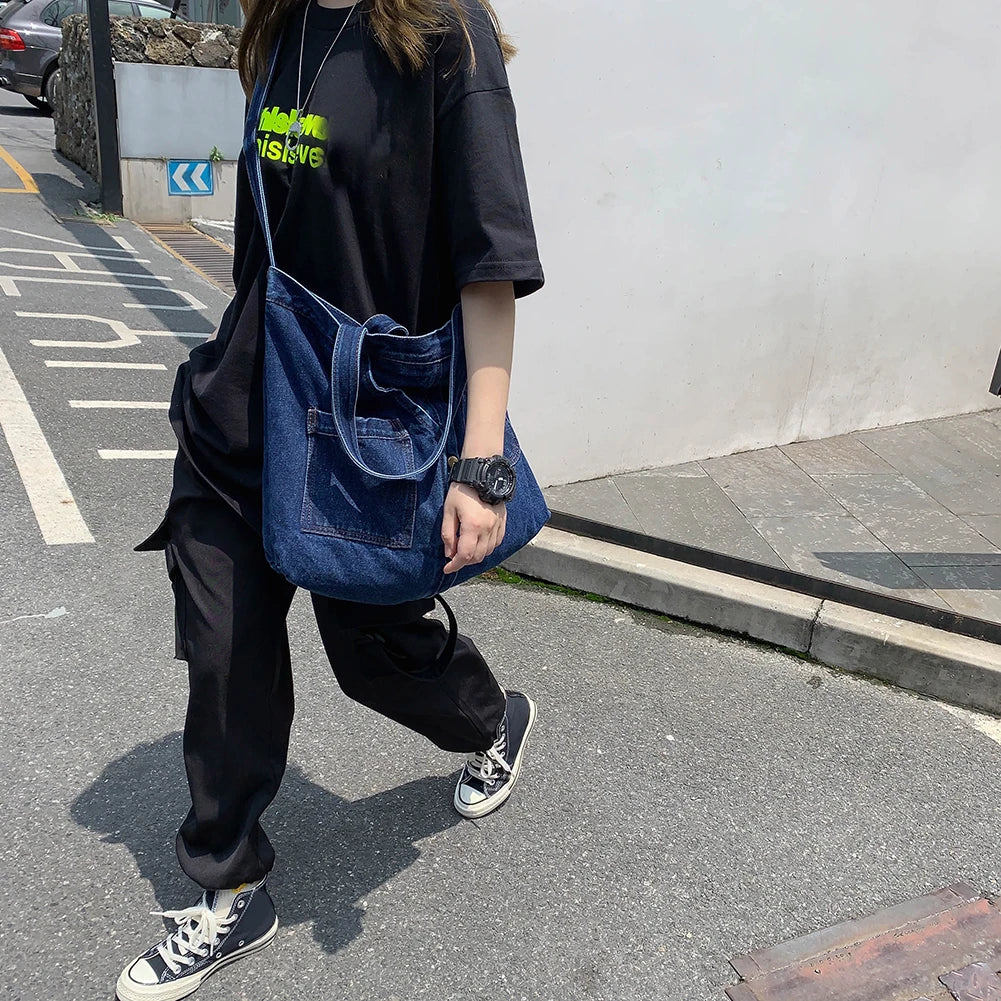 Denim Women Shoulder Bag Handbags Bags For Women Large Messenger Bags