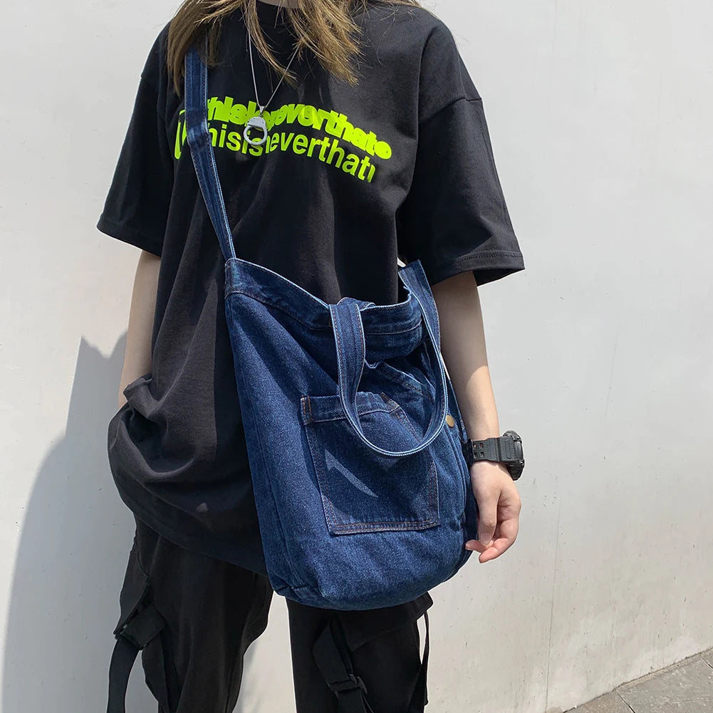 Denim Women Shoulder Bag Handbags Bags For Women Large Messenger Bags