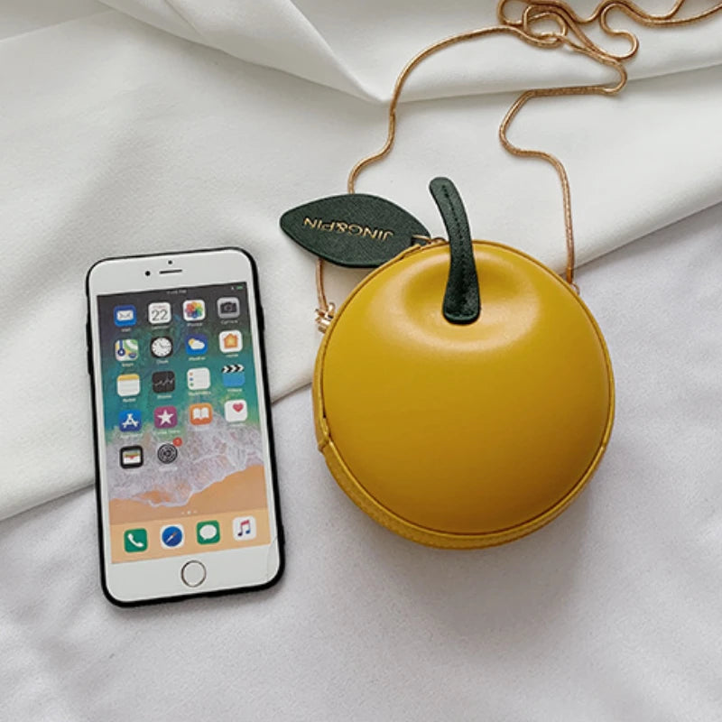 Round Leather Crossbody Bag for Women