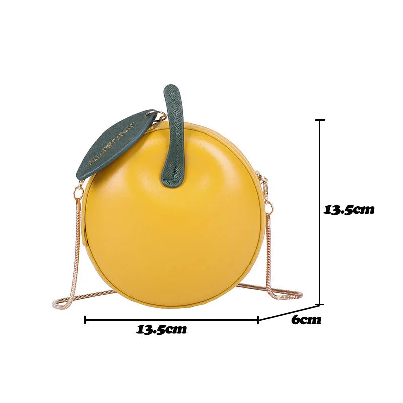 Round Leather Crossbody Bag for Women