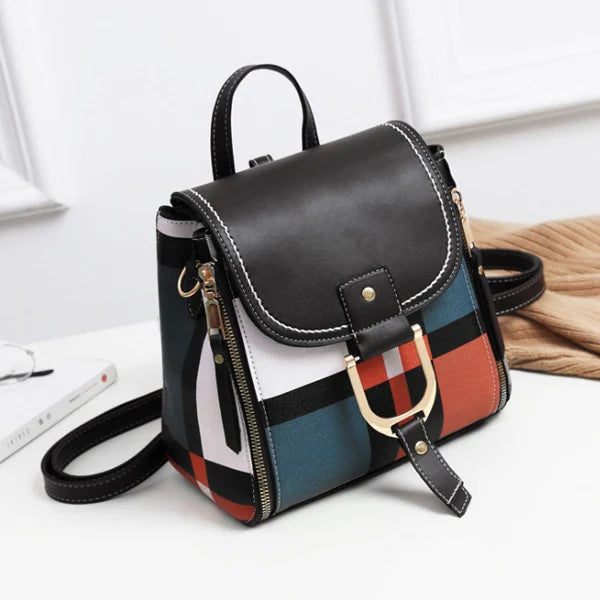 Women Leather Backpacks School Bag for Teenager Girls Travel Bag