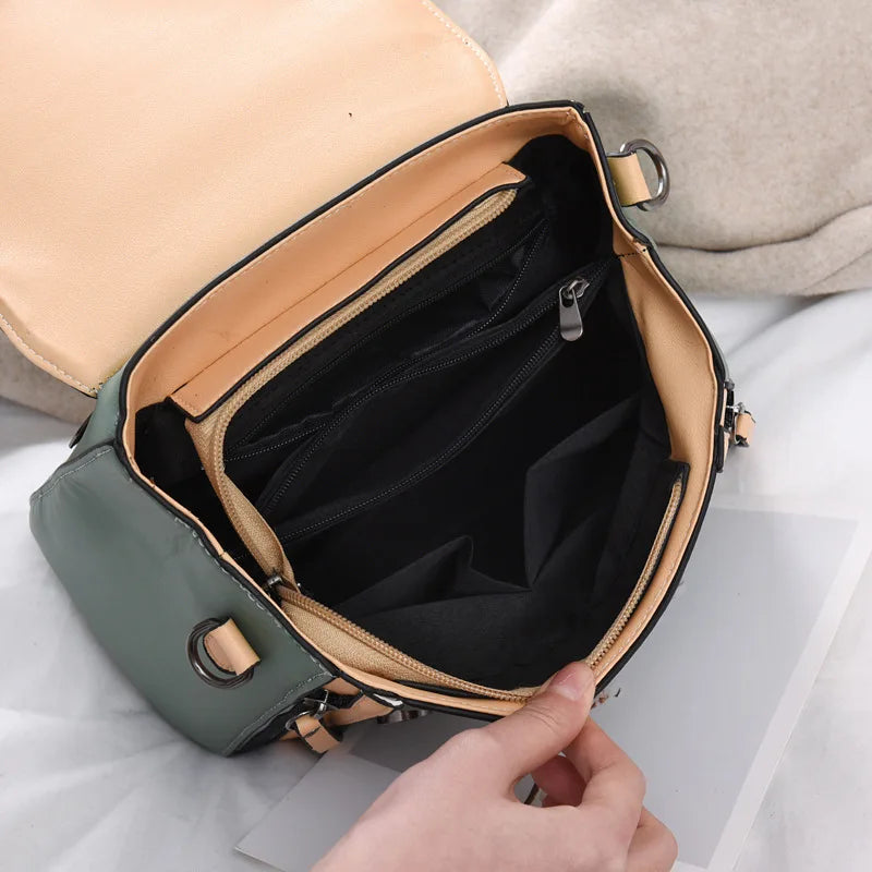 Small Square PU Leather Bag Women Shoulder Messenger Tote