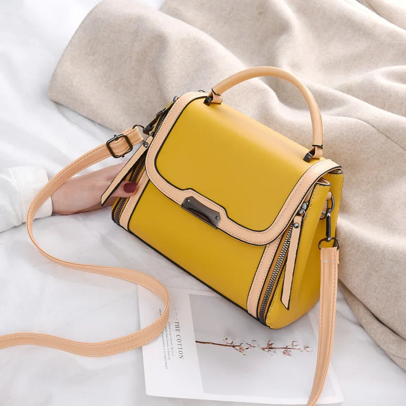 Small Square PU Leather Bag Women Shoulder Messenger Tote