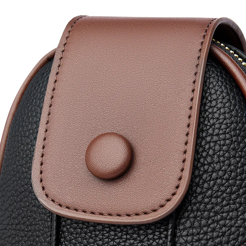 Women's Leather Crossbody Shoulder Bag with Phone Pouch