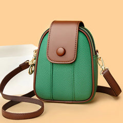 Women's Leather Crossbody Shoulder Bag with Phone Pouch