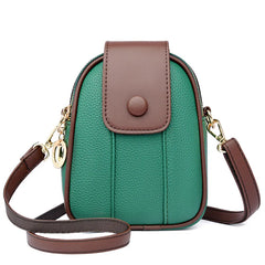 Women's Leather Crossbody Shoulder Bag with Phone Pouch