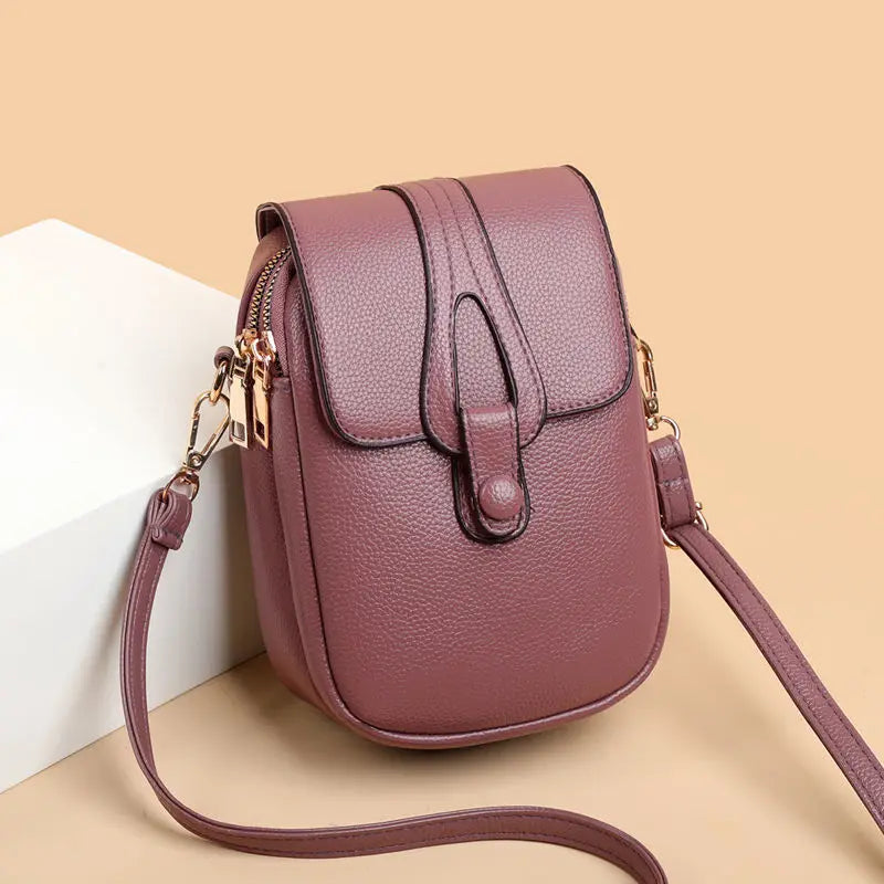 Small Women's Shoulder Bag Cross Body Purse Top PU Leather