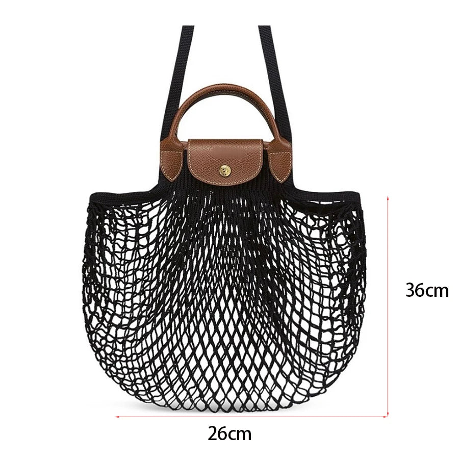 Cotton Mesh Hollow Net Rope Shoulder Bags Summer Basket Bag