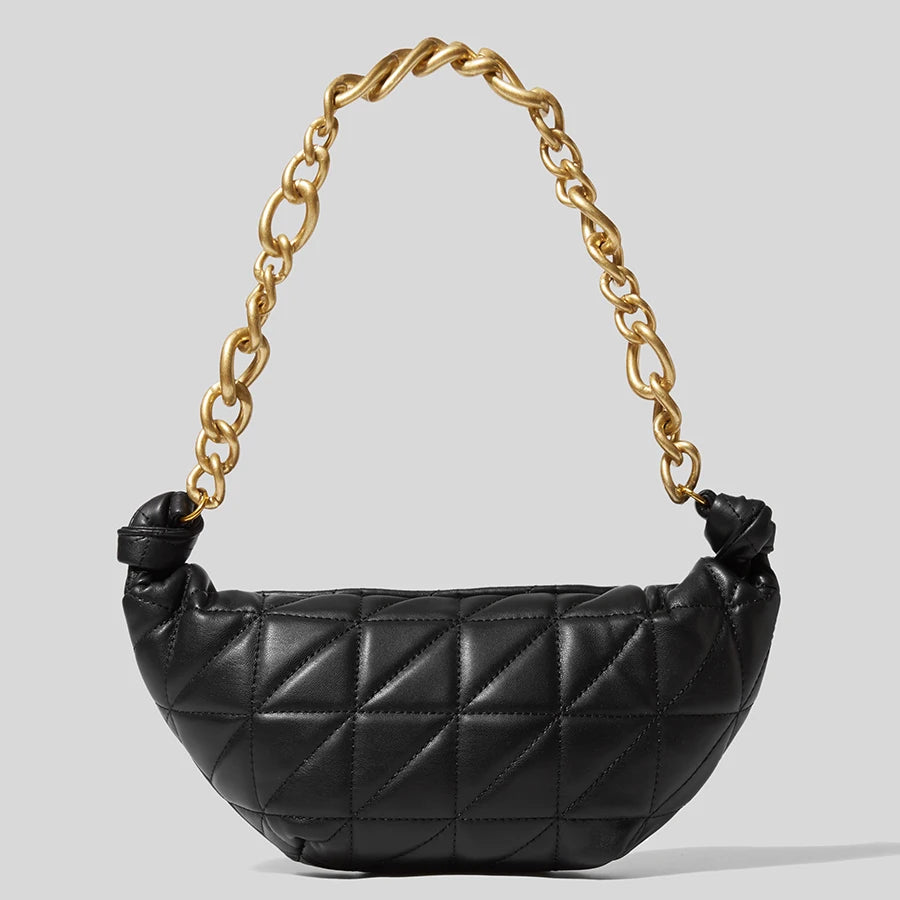 Thick Chains Women Shoulder Bags Diamond Lattice Handbags Lady Small Tote Bag