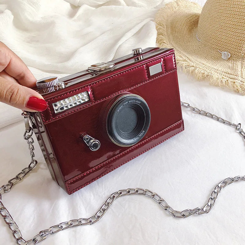 Camera Shape Box Bags for Women Chains Shoulder Messenger Bags