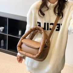 Cotton Space Bags for Women Down Padded Quilted Shoulder Crossbody Bag