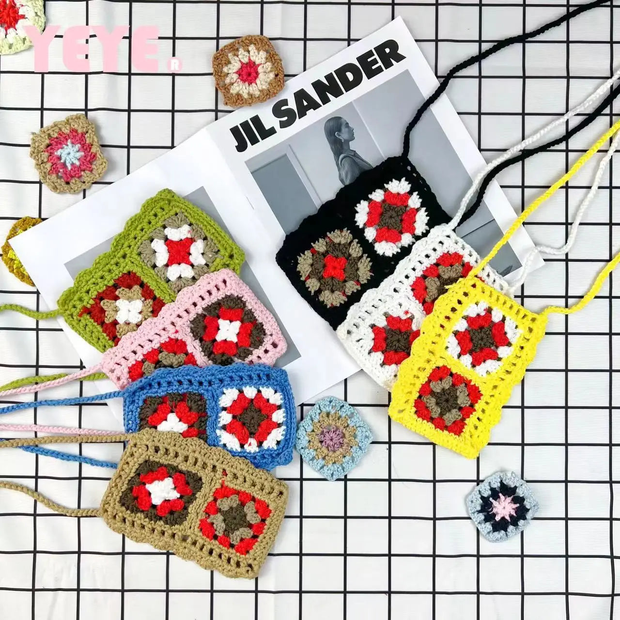 Crochet Mini Flower Shoulder Bag Women Crossbody National Style Purse