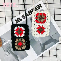 Crochet Mini Flower Shoulder Bag Women Crossbody National Style Purse
