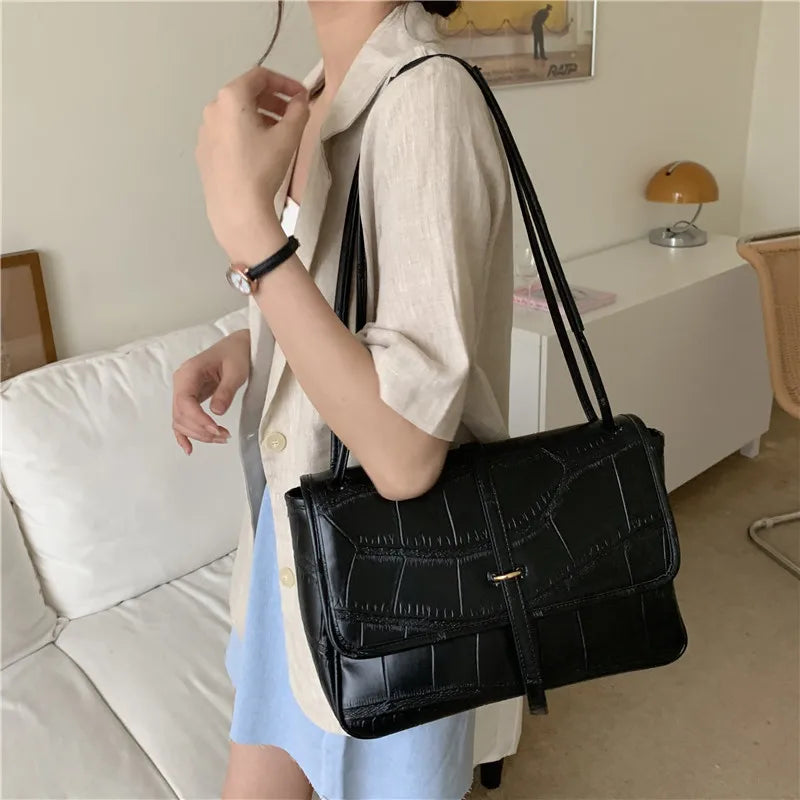 Crocodile Pattern Shoulder Bags Large Capacity Totes