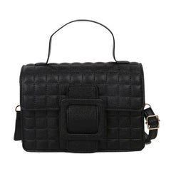 High PU Leather Shoulder Bag Square Solid Female Crossbody Purse