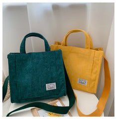 Corduroy Small Square Bag Solid Buckle Messenger Bag
