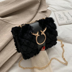 Plush Shoulder Bag High Small Chain Messenger Bag