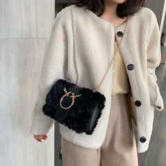 Plush Shoulder Bag High Small Chain Messenger Bag