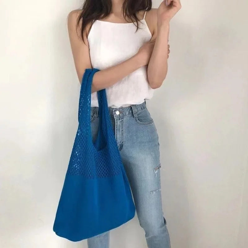 Knitted Handbags Female Large Capacity Totes Women's Pack Beach Bag