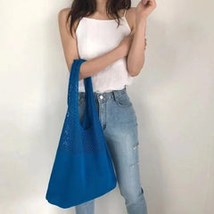 Knitted Handbags Female Large Capacity Totes Women's Pack Beach Bag
