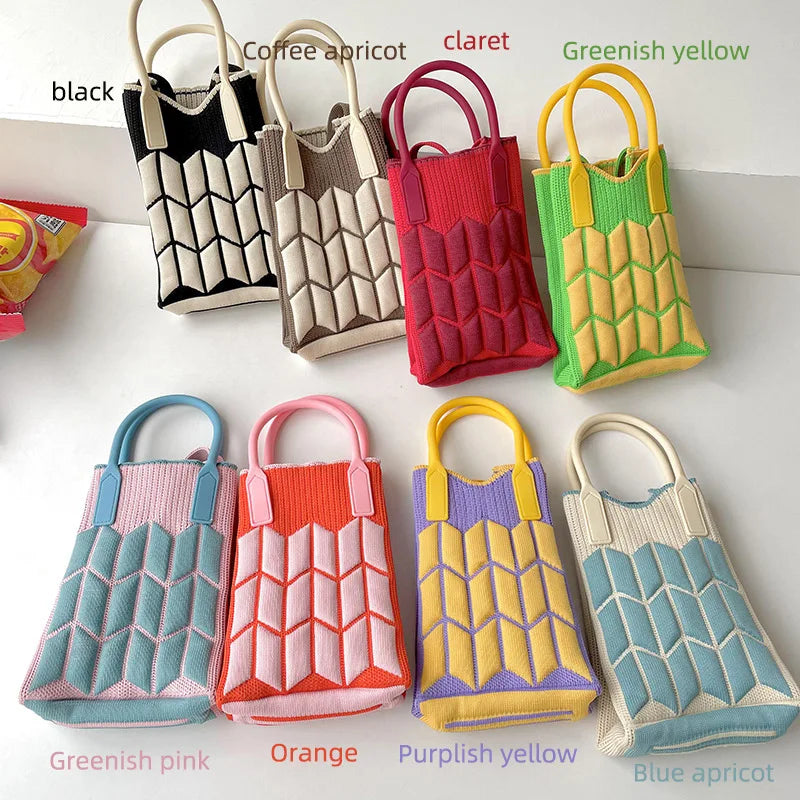 Knitting Shoulder Bag Crochet Purse Crossbody Tote Clutch