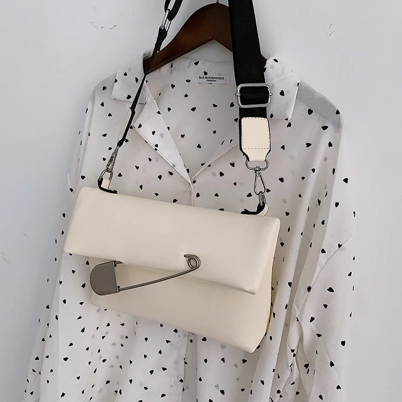 Leather Women Handbags Wide Strap Female Shoulder Crossbody Bags Casual Winter B