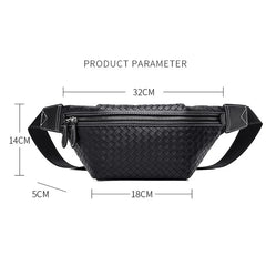 Men's Weave Chest Pack Multi-Pocket Fanny Pack