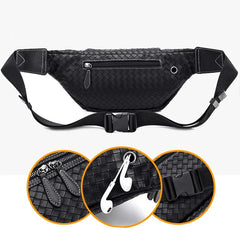 Men's Weave Chest Pack Multi-Pocket Fanny Pack