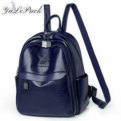 Large Capacity Leather Travel Backpack for Teenage Girls