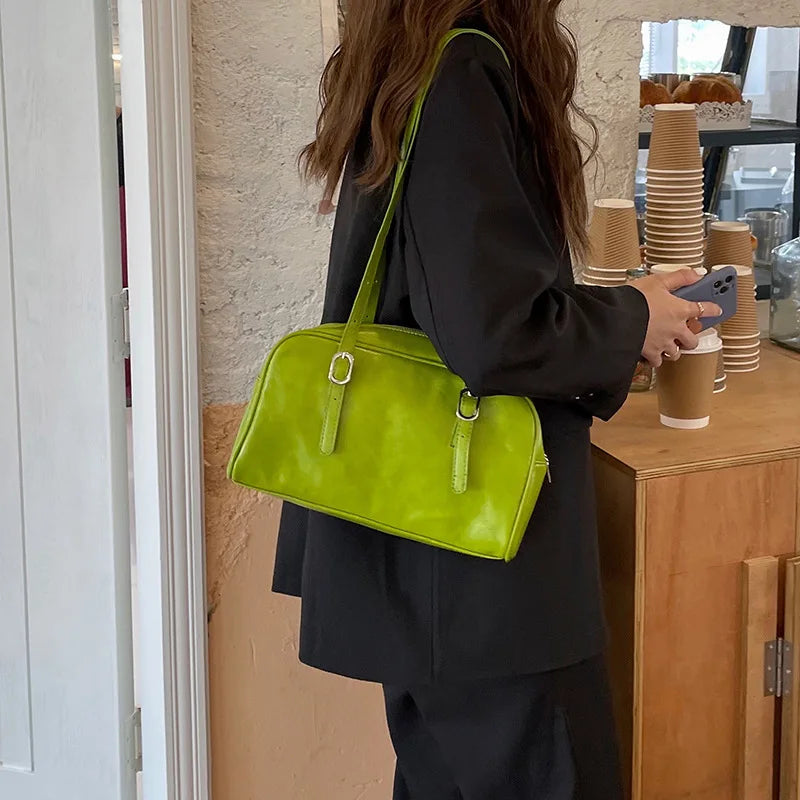 PU Leather Women's Shoulder Bag Handbag Solid Small Square Crossbody Bag