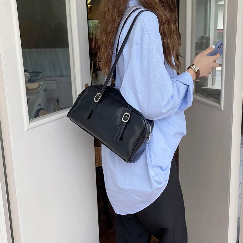 PU Leather Women's Shoulder Bag Handbag Solid Small Square Crossbody Bag