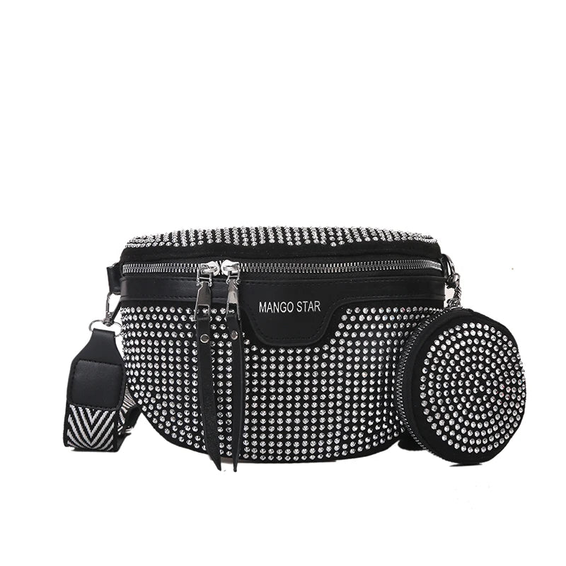 Rivet Waist bags for Women Chain Fanny Pack Belt Bag Chest Bag